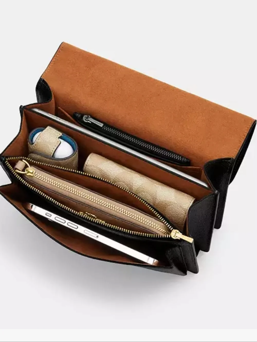 Coach Klare In Signature Canvas Leather Crossbody with Gold Chain - Picture 7 of 9